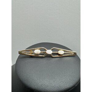 Vintage 12K Gold-Filled Over 925  Bar Pin With 3 Opals Signed